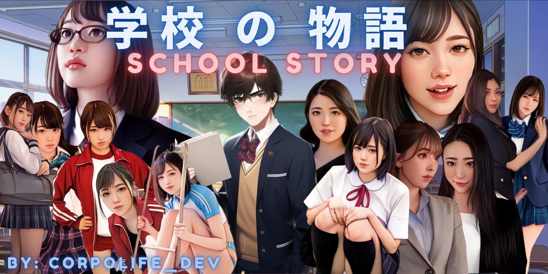 《学校の物语｜Gakko No Monogatari》 下载 v0.18b 汉化版给亩社 | acg游戏下载及攻略分享给亩社